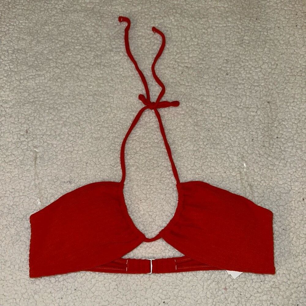 Abercrombie & Fitch Women’s Orange Red Terry Bikini Top Large NWOT